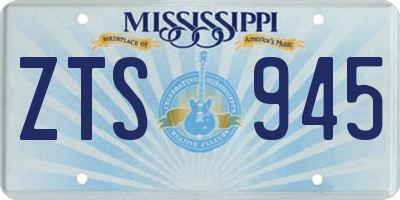 MS license plate ZTS945