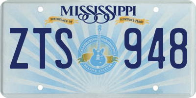 MS license plate ZTS948