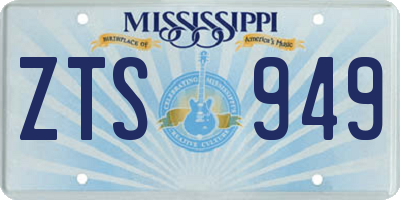 MS license plate ZTS949