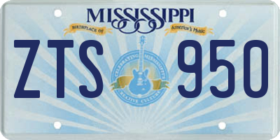 MS license plate ZTS950