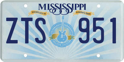 MS license plate ZTS951