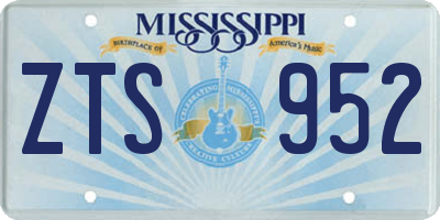 MS license plate ZTS952