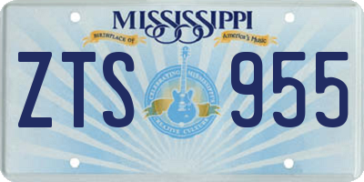 MS license plate ZTS955