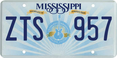 MS license plate ZTS957