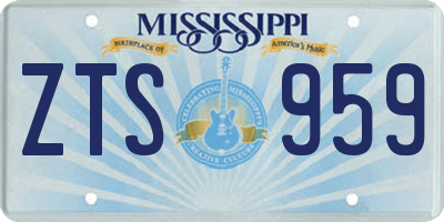 MS license plate ZTS959