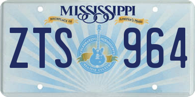 MS license plate ZTS964