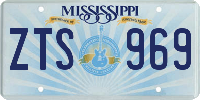 MS license plate ZTS969
