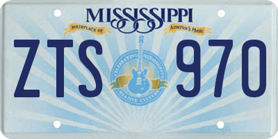 MS license plate ZTS970