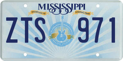 MS license plate ZTS971