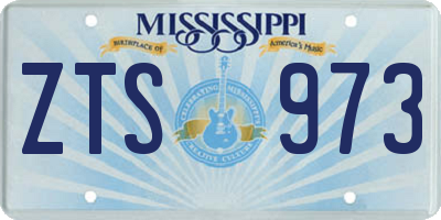 MS license plate ZTS973