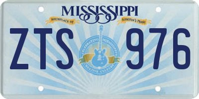 MS license plate ZTS976