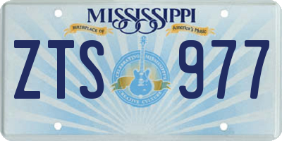 MS license plate ZTS977