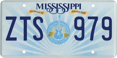 MS license plate ZTS979