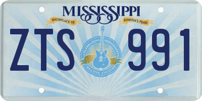 MS license plate ZTS991