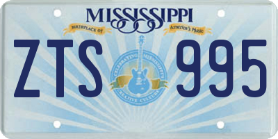 MS license plate ZTS995