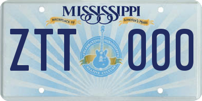 MS license plate ZTT000