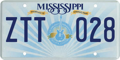 MS license plate ZTT028