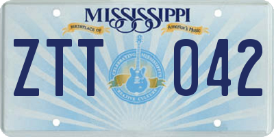 MS license plate ZTT042