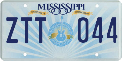 MS license plate ZTT044