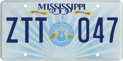 MS license plate ZTT047