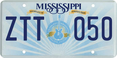 MS license plate ZTT050