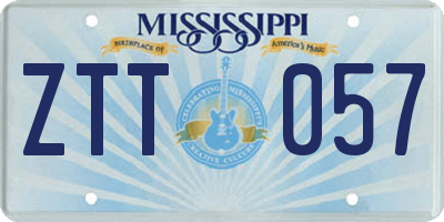 MS license plate ZTT057