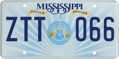 MS license plate ZTT066