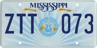 MS license plate ZTT073