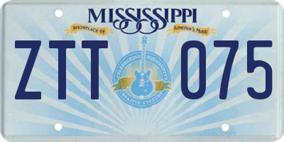 MS license plate ZTT075