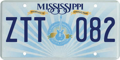 MS license plate ZTT082
