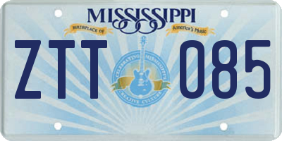 MS license plate ZTT085