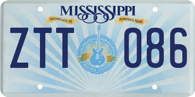 MS license plate ZTT086