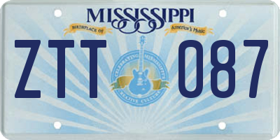MS license plate ZTT087