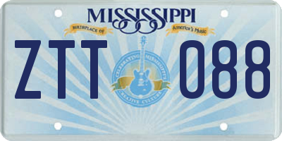 MS license plate ZTT088