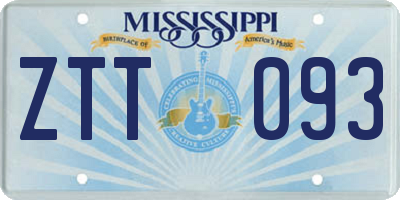 MS license plate ZTT093
