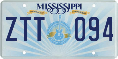 MS license plate ZTT094