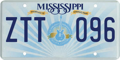 MS license plate ZTT096