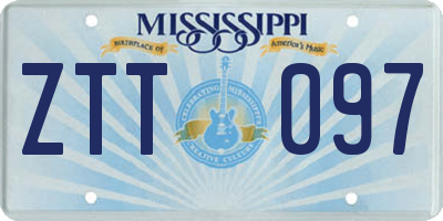 MS license plate ZTT097