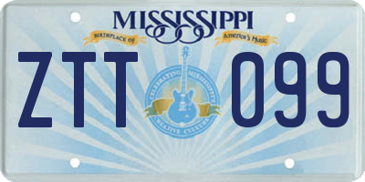 MS license plate ZTT099
