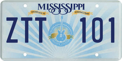 MS license plate ZTT101
