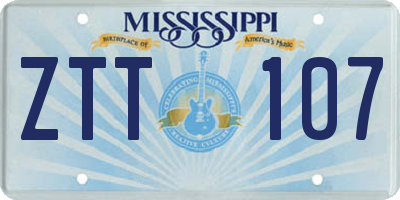 MS license plate ZTT107