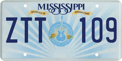 MS license plate ZTT109