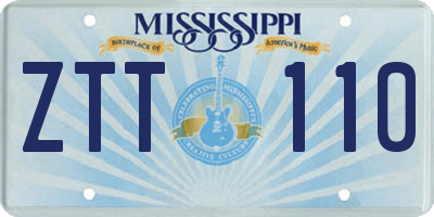 MS license plate ZTT110