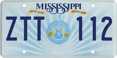 MS license plate ZTT112