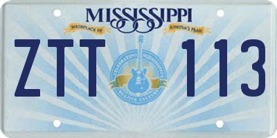 MS license plate ZTT113