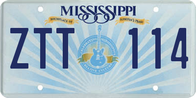 MS license plate ZTT114