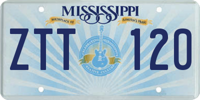 MS license plate ZTT120