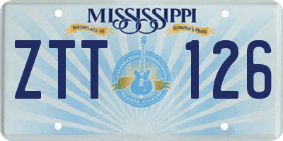 MS license plate ZTT126