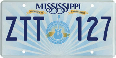 MS license plate ZTT127
