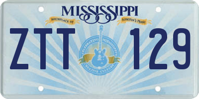 MS license plate ZTT129